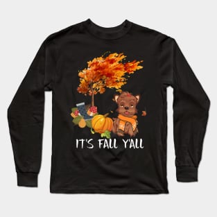 It's Fall Y'All Dog Halloween Day Costume Gift Long Sleeve T-Shirt